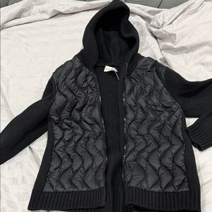 Moncler Black Quilted Hooded Jacket